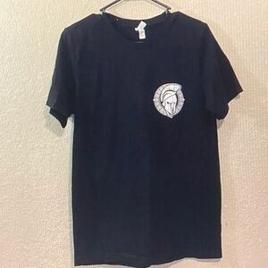 Classic Black Tee with Spartan Graphic - Short Sleeve